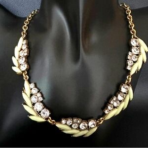 J Crew Mint & Crystal Rhinestone Statement Collar Necklace